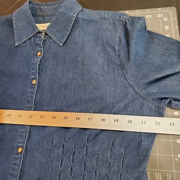 Marisa Christina Vintage 90's Denim Button Down 3/4 Sleeve Blouse Size Large - Picture 8 of 9